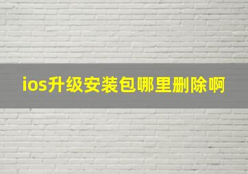 ios升级安装包哪里删除啊