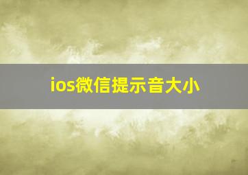 ios微信提示音大小