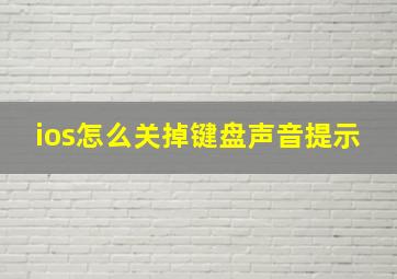 ios怎么关掉键盘声音提示