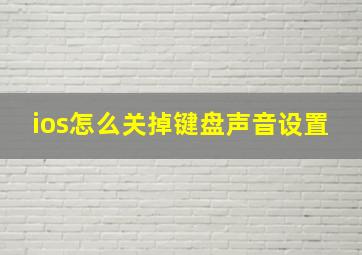 ios怎么关掉键盘声音设置