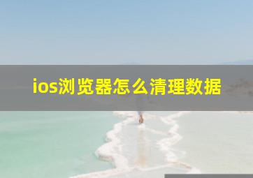 ios浏览器怎么清理数据