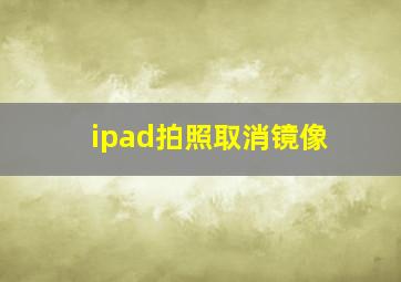 ipad拍照取消镜像