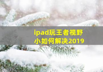 ipad玩王者视野小如何解决2019