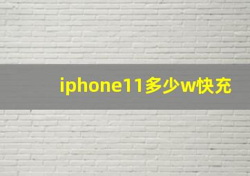 iphone11多少w快充