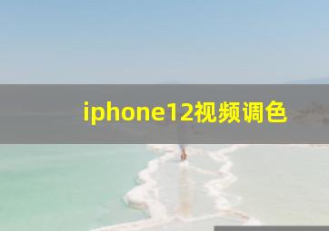 iphone12视频调色