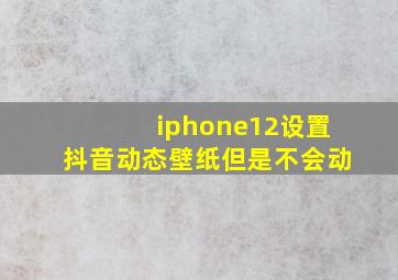 iphone12设置抖音动态壁纸但是不会动