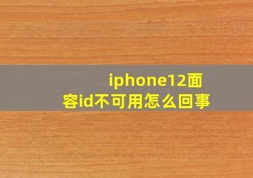 iphone12面容id不可用怎么回事