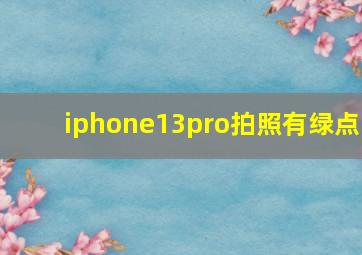 iphone13pro拍照有绿点