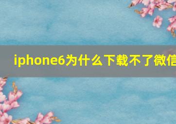 iphone6为什么下载不了微信