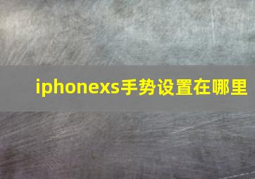 iphonexs手势设置在哪里