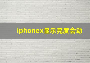 iphonex显示亮度会动