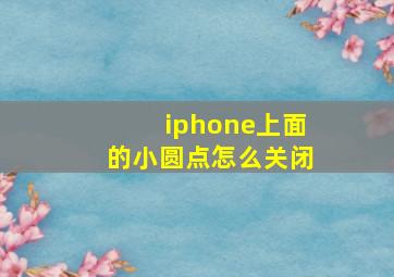 iphone上面的小圆点怎么关闭