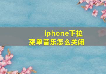 iphone下拉菜单音乐怎么关闭