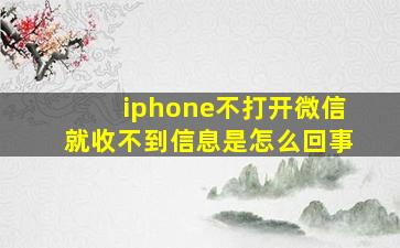 iphone不打开微信就收不到信息是怎么回事