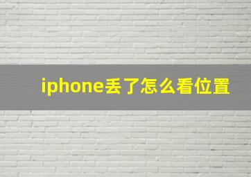 iphone丢了怎么看位置