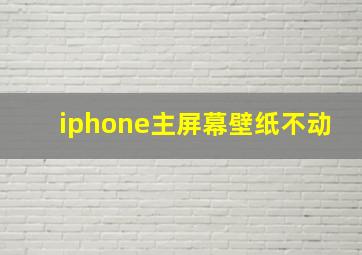 iphone主屏幕壁纸不动