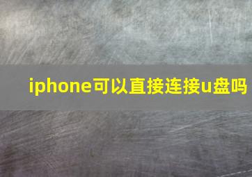 iphone可以直接连接u盘吗