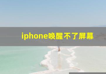 iphone唤醒不了屏幕