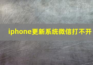 iphone更新系统微信打不开