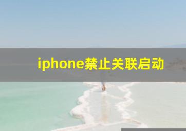 iphone禁止关联启动