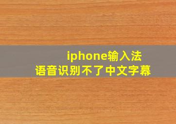 iphone输入法语音识别不了中文字幕