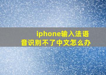 iphone输入法语音识别不了中文怎么办