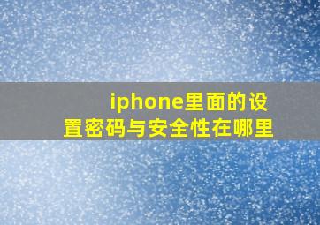 iphone里面的设置密码与安全性在哪里