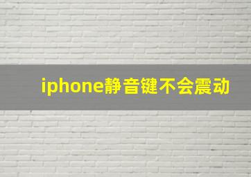 iphone静音键不会震动