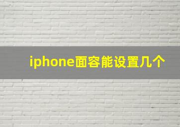 iphone面容能设置几个