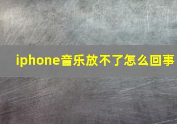 iphone音乐放不了怎么回事