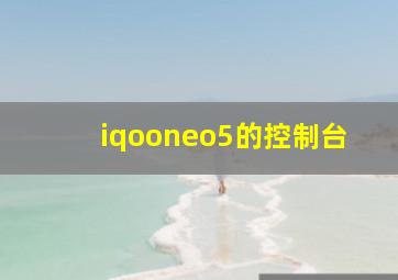 iqooneo5的控制台