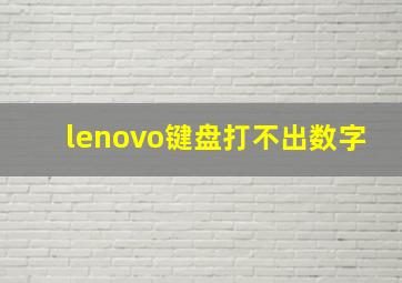 lenovo键盘打不出数字