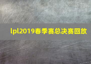 lpl2019春季赛总决赛回放