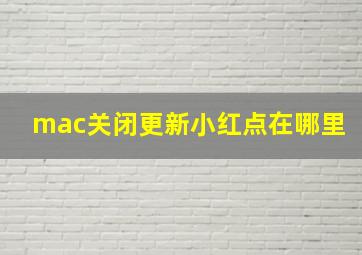 mac关闭更新小红点在哪里