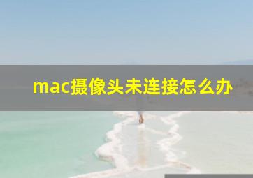 mac摄像头未连接怎么办