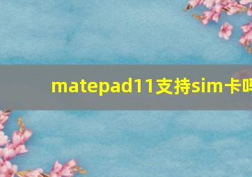 matepad11支持sim卡吗