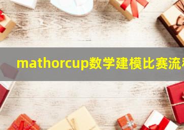 mathorcup数学建模比赛流程