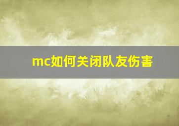 mc如何关闭队友伤害