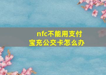 nfc不能用支付宝充公交卡怎么办