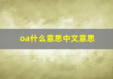 oa什么意思中文意思