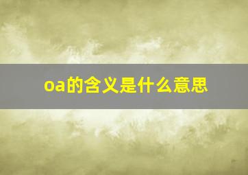 oa的含义是什么意思