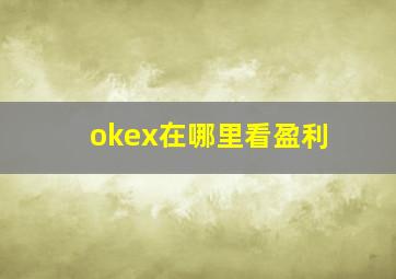 okex在哪里看盈利