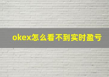 okex怎么看不到实时盈亏