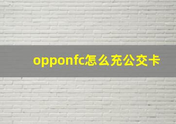 opponfc怎么充公交卡