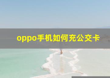 oppo手机如何充公交卡