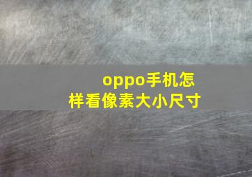 oppo手机怎样看像素大小尺寸