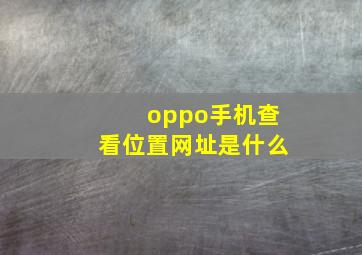 oppo手机查看位置网址是什么