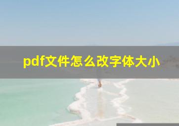 pdf文件怎么改字体大小