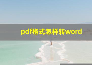 pdf格式怎样转word