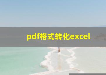 pdf格式转化excel